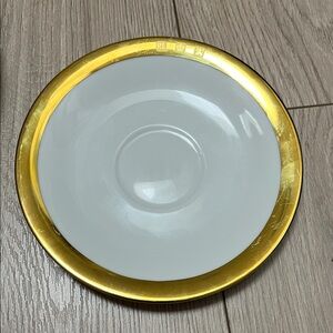 Ralph Lauren 5 Elegant Gold and White Saucers/Academy/VTG